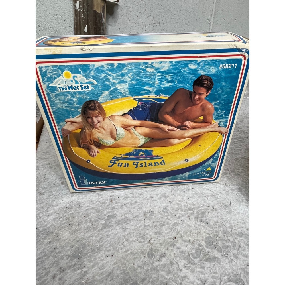 Rare 1998 Vintage Intex The Wet‎ Set Fun Island inflatable Float 72" new in box